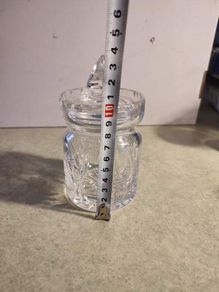 Vintage Lidded bohemian Crystal Jam/Jelly Pot. No 50.