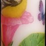 Brand new decorative spring easter white decoupage pillar candle set birds flowers Image 6