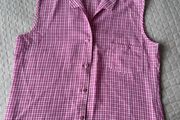 Avalon Designs Pink Gingham Sleeveless Shirt Size 12
