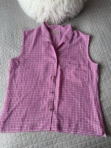 Avalon Designs Pink Gingham Sleeveless Shirt Size 12