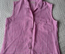 Avalon Designs Pink Gingham Sleeveless Shirt Size 12