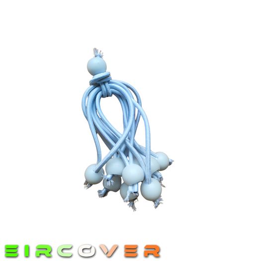 Small white bungee ball ties, 10cm (10 pk)