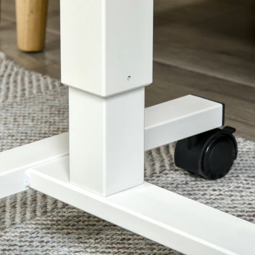 Standing Desk Height Adjustable incl. 4 Casters C-Shape 65 cm x 48 cm x 70-110 cm Natural + White