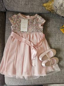 Monsoon girl occasion dress & shoes