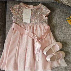 Monsoon girl occasion dress & shoes