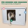 Cat House For Indoor and Outdoor Use - Weatherproof and Portable - With XL Entrance (22 x 26 cm) - Dark Grey Image 7
