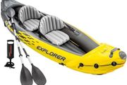 K2 Kayak, 2-Person Inflatable Kayak Set with Aluminum Oars and High Output Air Pump