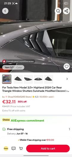 Tesla Model 3 Highland 2024+ triangle window covers