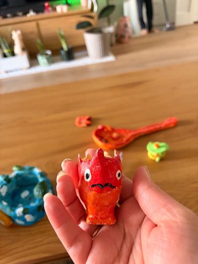Clay Figures Mini whisk and milk container (Not for food only as decor)