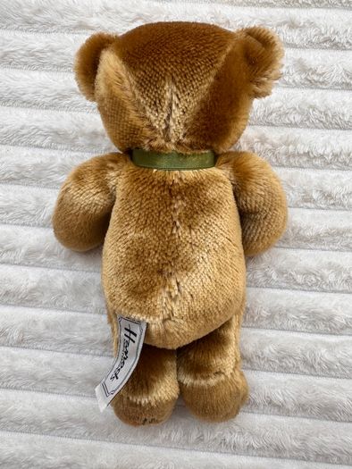 Harrods Knightsbridge Bear Green Bow Plush approx. 27 cm. Used Please see photos