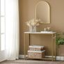 Console Table  Marble Effect Gold or Black Image 8