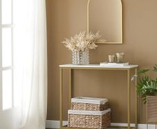Console Table  Marble Effect Gold or Black