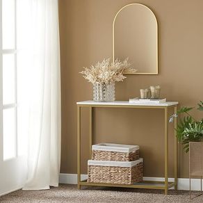 Console Table  Marble Effect Gold or Black