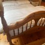 Antique Pine 4ft 6 double bed and mattress. Image 3