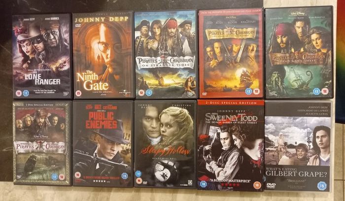 Johnny Depp Dvd Collection Bundle Lot Blow Donnie Brasco Sleepy Hollow Edward Scissorhands Etc.