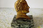Vintage John Paul II Brass Bust on Marble Base.