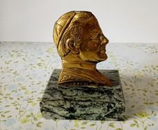 Vintage John Paul II Brass Bust on Marble Base.