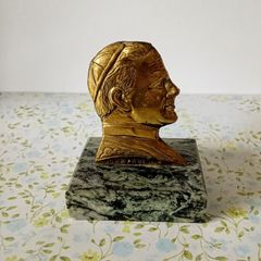 Vintage John Paul II Brass Bust on Marble Base.