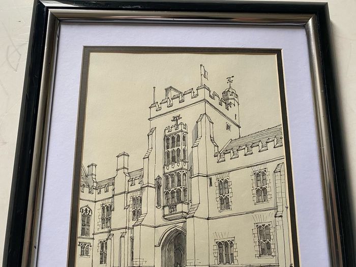 Gerald F. McCarthy Original Pen & Ink Drawing  UCC Main Quad Entrance Tower (2012)