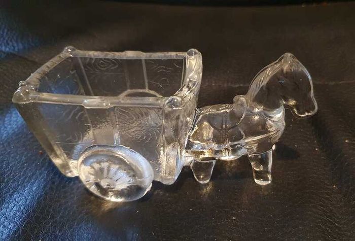Vintage 1950s Pressed Glass Horses