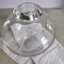 Lovely Small Round  Clear Glass Bud Flower Vase Hand Blown. Image 5