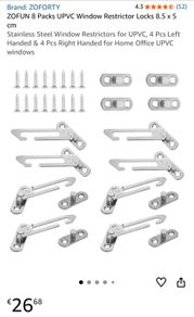 PVC window restrictors (8 pack)