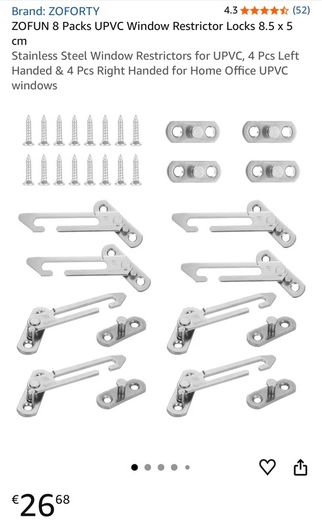PVC window restrictors (8 pack)