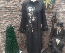 Vintage Pret aPorter Black embroidered Trench coat