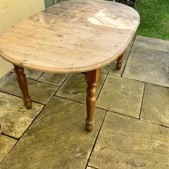 Well used vintage pine dining table