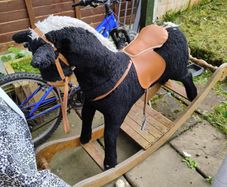 Traditional wooden rocking horse