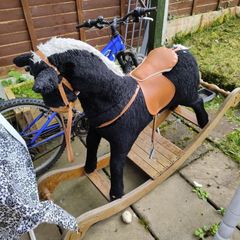 Traditional wooden rocking horse