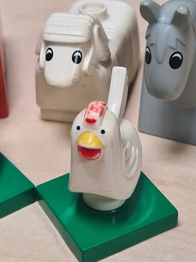 Vintage Lego Duplo Farm Animals Horse Sheep Cow Chickens