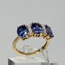 Gold 14K (585) Yellow Gold AAA Tanzanite & Lab Grown Diamond Image 6