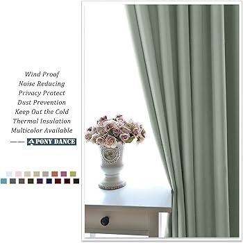MULTIPLE SIZES/COLOURS AVAILABLE Thermal Blackout Curtains - Room Darkening Eyelet Curtains for living Room Energy Saving Privacy Protection Window Treatment Drapes for Bedroom Kitchen, Sage Green, 2 Panels, 46 x 54 Inch