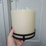 3 wick battery operated large candle on stand Image 2