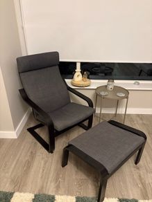 Walnut & Grey Armchair