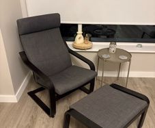 Walnut & Grey Armchair