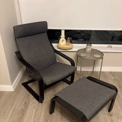 Walnut & Grey Armchair