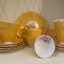 Vintage Roslyn Yellow Floral 21 Piece China Tea Set Image 2