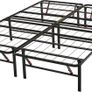 Foldable Platform Bed Frame, Queen 140 x 200, Black Image 2