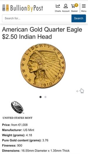 1928 American Eagle Indian Head Gold coin