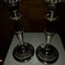 Set of tow silver plated candle holder.  23.5 cm. tall Image 3