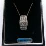 Vintage Sterling Silver 925 Necklace With Crystal Rectangle Pendant 5,8g length 18" Image 5