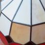 Vintage Tiffany-style stained glass lampshade bell-like shape with a domed top and a scalloped bottom edge Image 5
