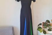 VINTAGE 1960s designer Polly Peck mod wool maxi dress M 10 12 Made in England