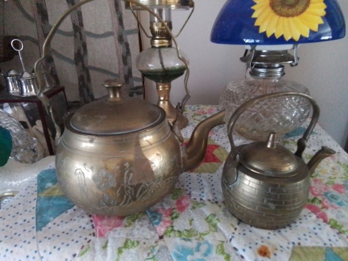 Two Brass Teapots