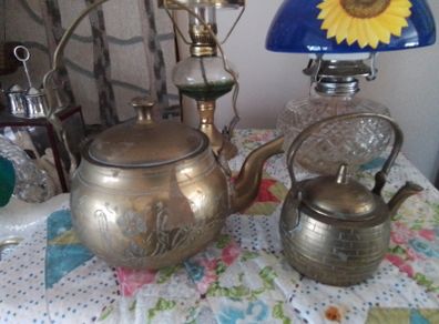 Two Brass Teapots