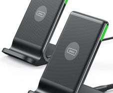 Wireless Charger 2-Pack, Qi-Certified 15W Fast Wireless Charger Stand with Sleep-friendly Adaptive Light Compatible with iPhone 13 12 11 Pro X 8 Plus Samsung Galaxy S21 S20 Note Huawei Xiaomi etc