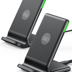 Wireless Charger 2-Pack, Qi-Certified 15W Fast Wireless Charger Stand with Sleep-friendly Adaptive Light Compatible with iPhone 13 12 11 Pro X 8 Plus Samsung Galaxy S21 S20 Note Huawei Xiaomi etc