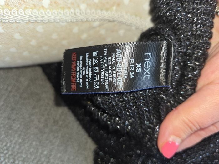 Next black and silver ribbed dressy knit bnwot uk 8-10